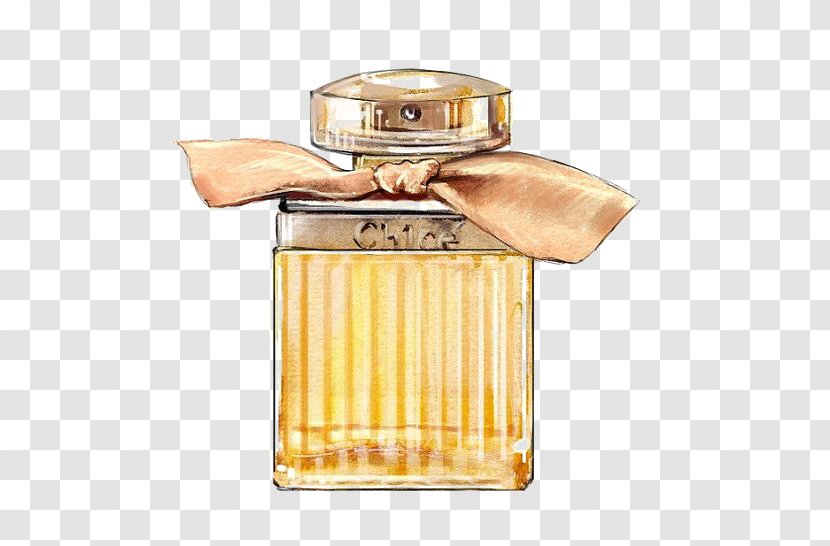 Chanel No. 5 Coco Mademoiselle Watercolor Painting Illustration - Color - Yellow Perfume Transparent PNG