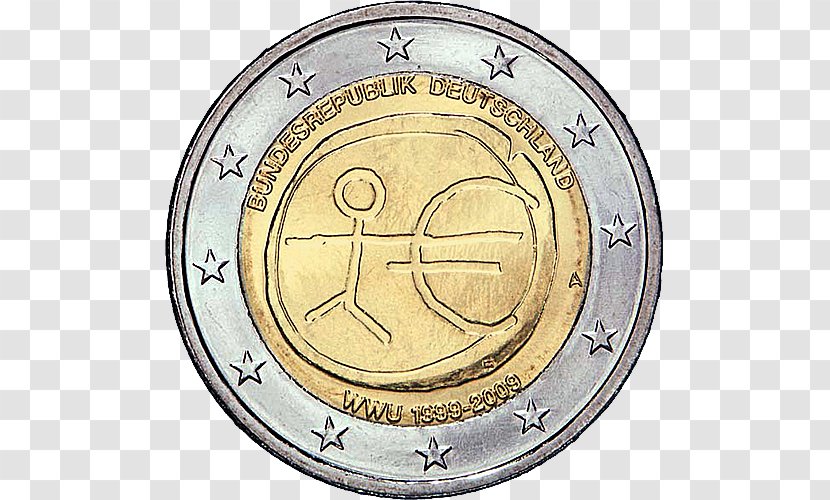 Coin Economic And Monetary Union Euro Currency Numismatics - Material - 2 Transparent PNG
