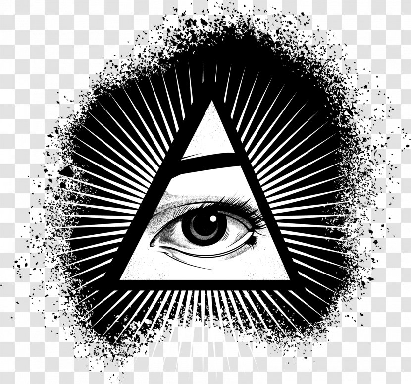 Illuminati Eye Of Providence Clip Art - Black And White - Graphics Transparent PNG