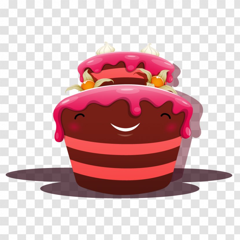 Chocolate Cake Ice Cream Birthday - Pink Cartoon Transparent PNG