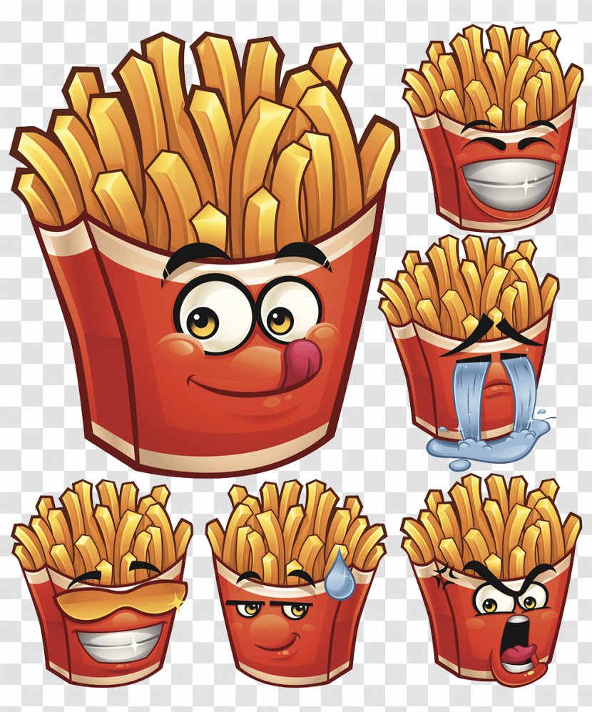 French Fries Hamburger Fast Food Cartoon - Potato Transparent PNG