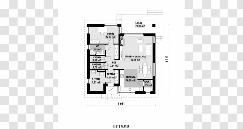 House Powierzchnia Zabudowy Gable Roof Floor Plan - Project Transparent PNG