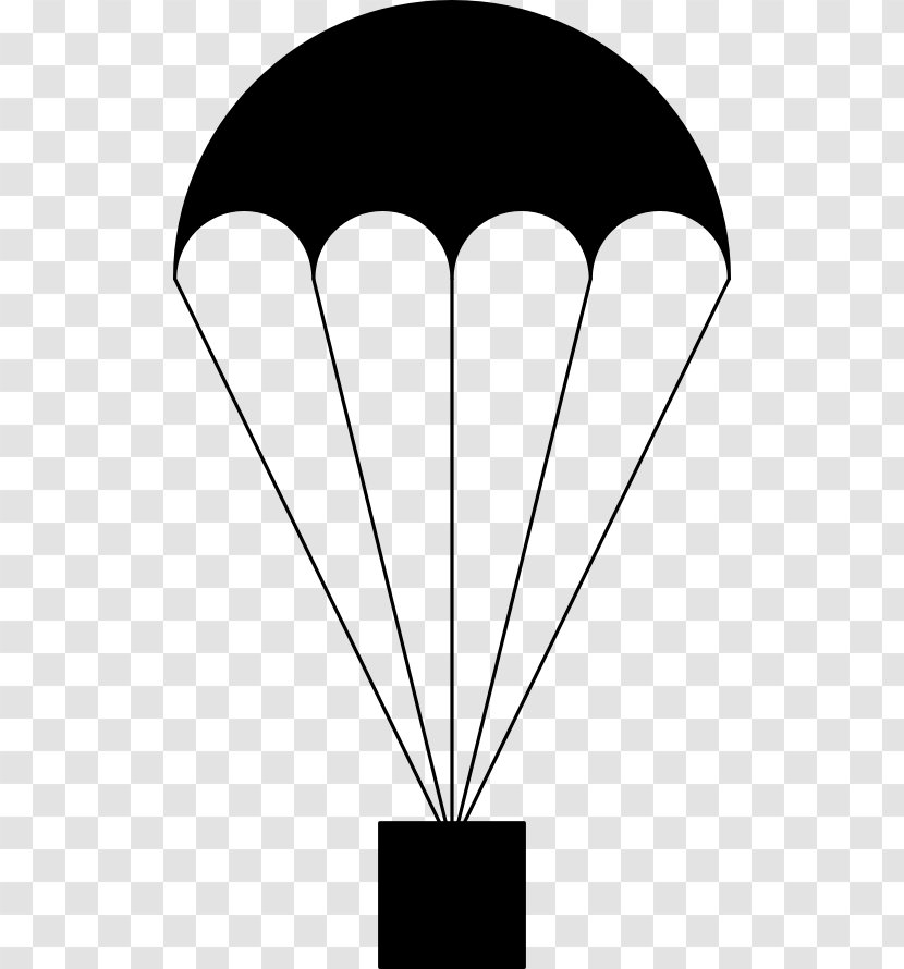 Parachute Clip Art - Black And White Transparent PNG