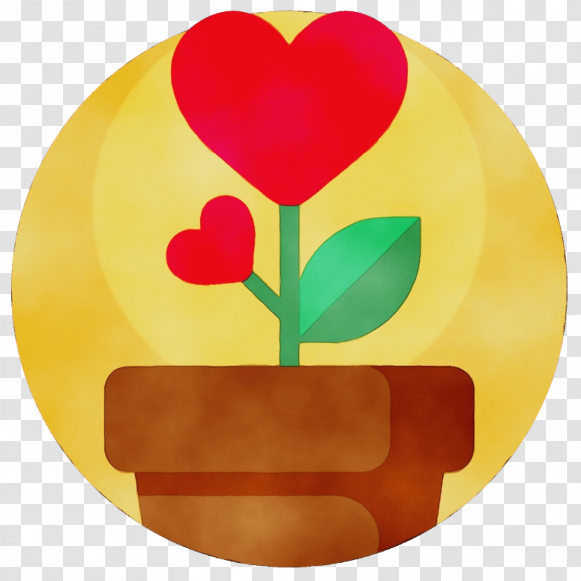 Heart Red Yellow Plate Symbol Transparent PNG