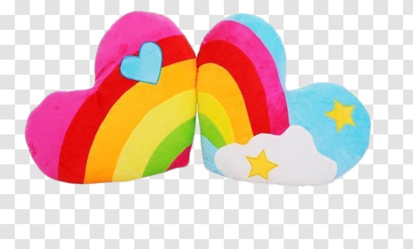 Stuffed Toy Plush Pillow Heart - Rainbow Transparent PNG