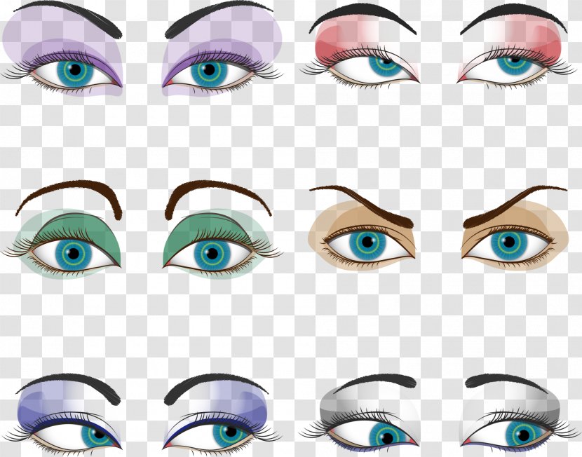 Eyelash Extensions Eye Shadow - Watercolor - Vector Cartoon Eyes Ms. Transparent PNG
