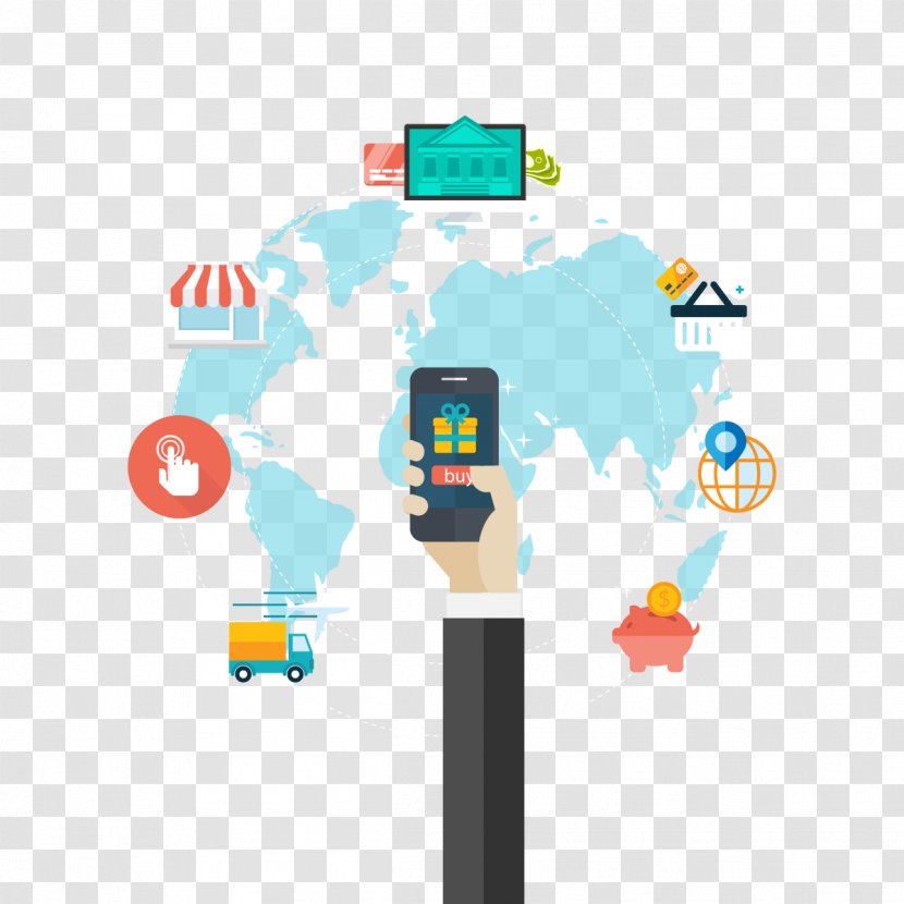 Web Development Responsive Design E-commerce Mobile App - Vector Global Shopping Transparent PNG
