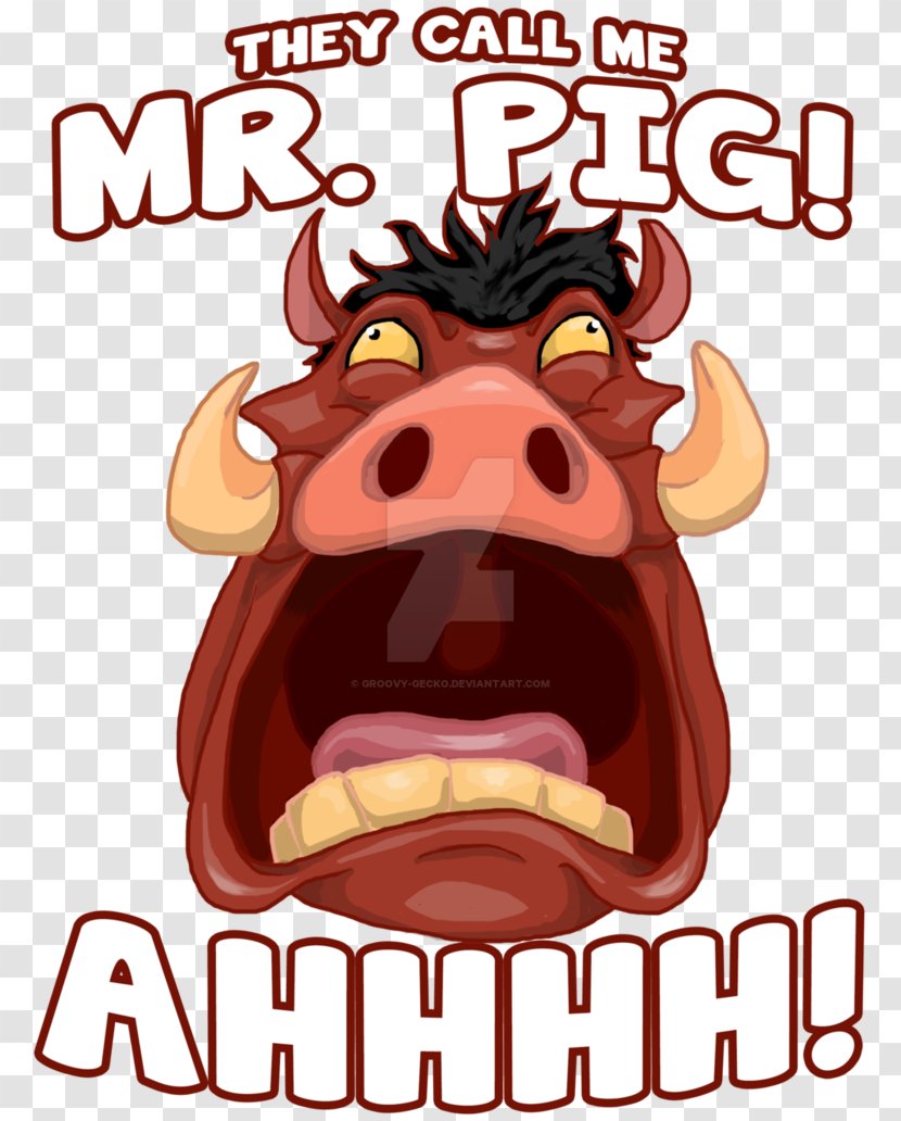 Pig Timon And Pumbaa Drawing Snout - Mouth Transparent PNG
