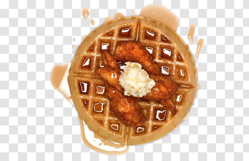 Chicken And Waffles Buffalo Wing Fingers - Meal Transparent PNG