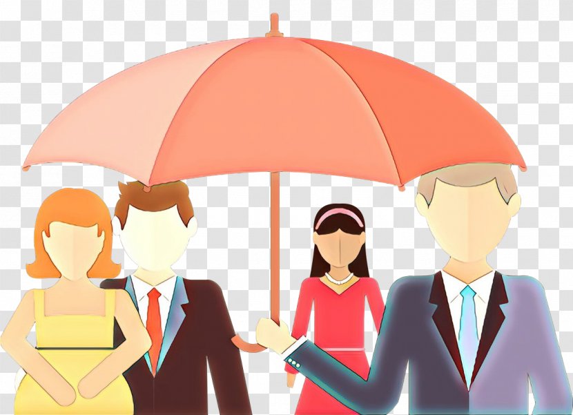 Cartoon Clip Art Umbrella Pink Conversation - Fun Interaction Transparent PNG