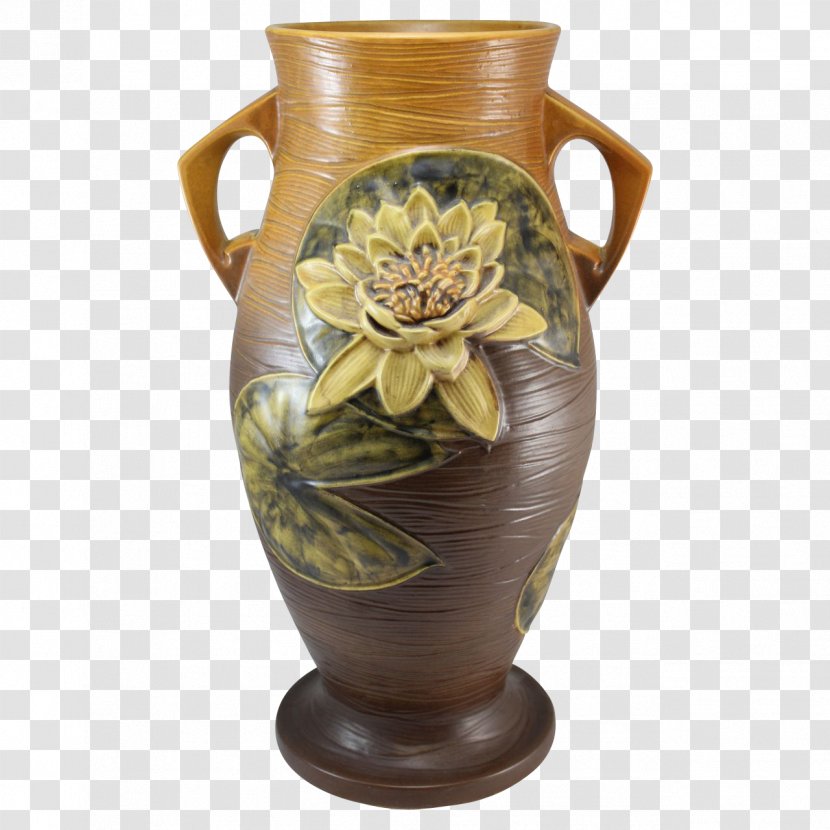 Water Lily Vase Jug Ceramic Roseville Pottery - Polychrome Transparent PNG