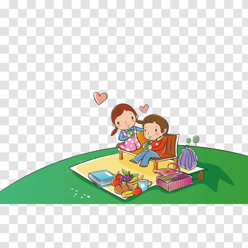 Childrens Drawing Coloring Book Illustration - Stock Photography - Children's Picnic In The Park Transparent PNG