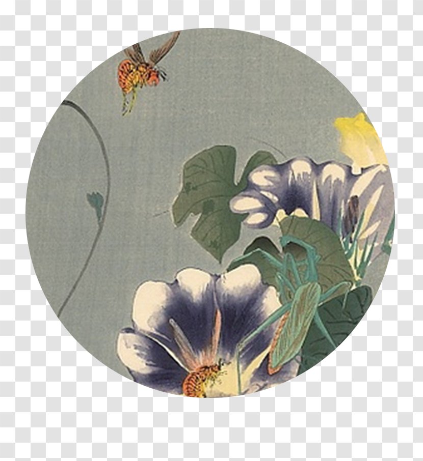 Kanazawa 20th Century Japanese Art Painting Printmaking - Ohara Koson - Chinese Fan Transparent PNG