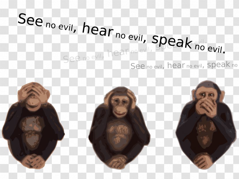 Three Wise Monkeys YouTube Evil Clip Art - Moral Relativism Transparent PNG