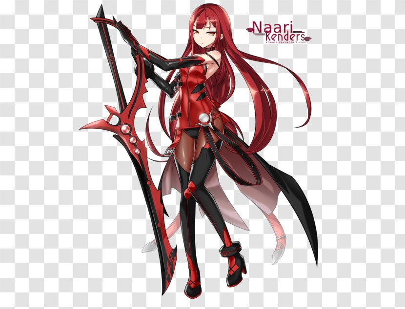 Crimson Avenger Elesis Character Art - Silhouette - Blonde Redhead Transparent PNG