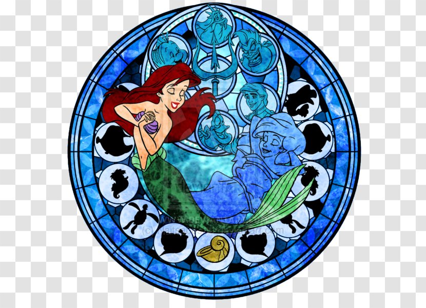 Stained Glass Window Kingdom Hearts III - Ariel Transparent PNG