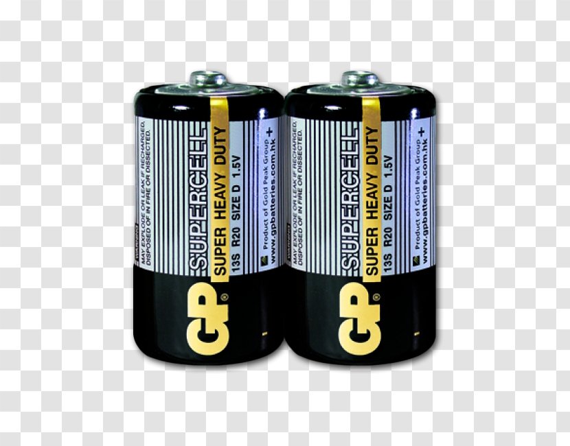 Electric Battery D Zinc–carbon GP Batteries Gold Peak - Yellow - Chloride Transparent PNG