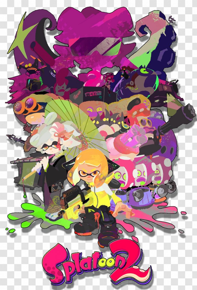 Splatoon 2 Minecraft: Story Mode Wii U Video Game - Poster - Magenta Transparent PNG