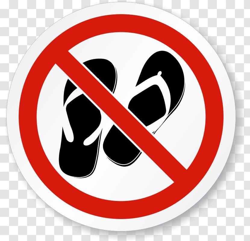 Peep-toe Shoe Flip-flops Footwear Clip Art - Symbol - Prohibition Of Signs Transparent PNG