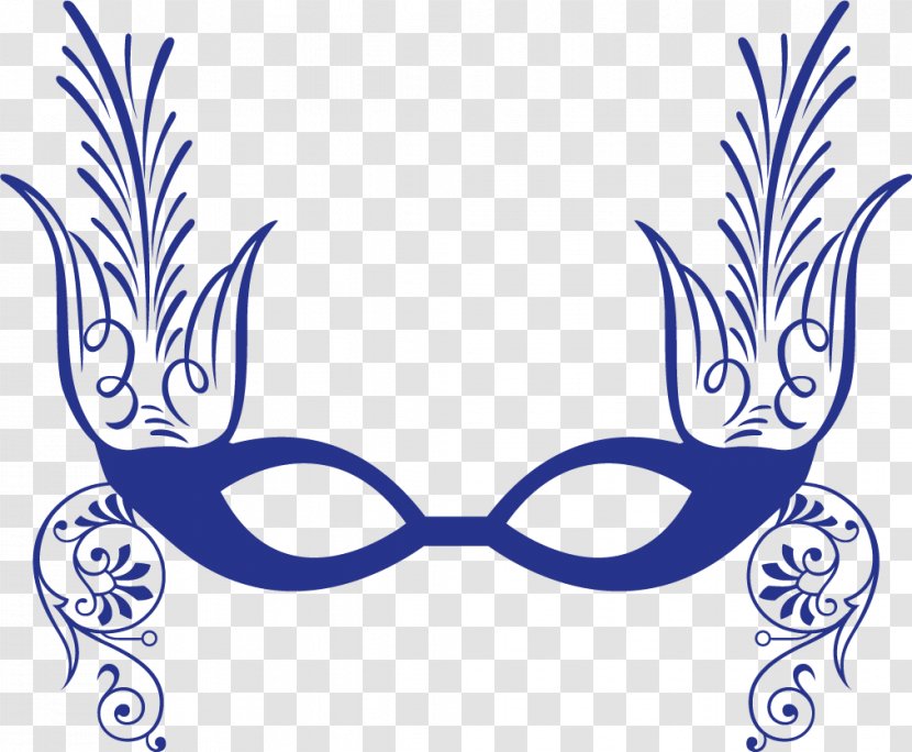 Brazilian Carnival Mask Euclidean Vector - European Blue Pattern Transparent PNG