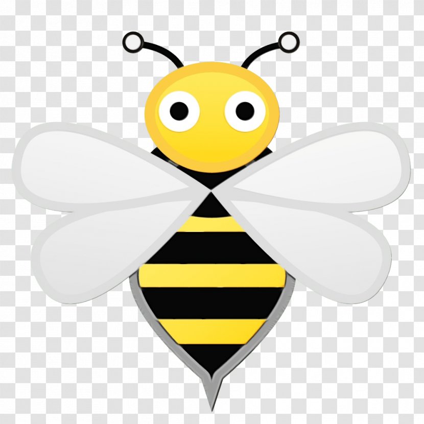 Bee Emoji - Yellow - Pest Wing Transparent PNG