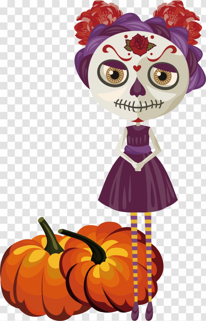 La Calavera Catrina Halloween Day Of The Dead Clip Art - Strange People Transparent PNG