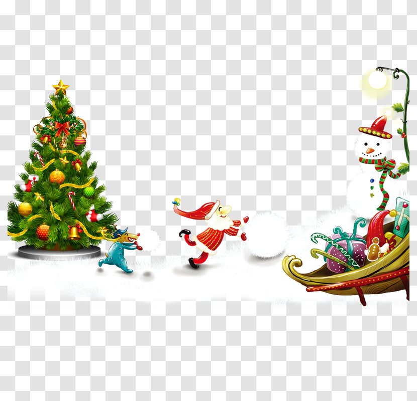 Rudolph Santa Claus Reindeer Christmas Desktop Wallpaper - Tree Pattern Transparent PNG