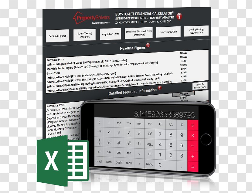 Spreadsheet Buy To Let Investor Investment Microsoft Excel - Communication Device - Carrington Mortgage Uk Limited Transparent PNG