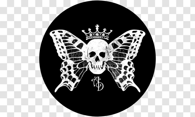 Butterfly Skull White 2M Font - Black And Transparent PNG