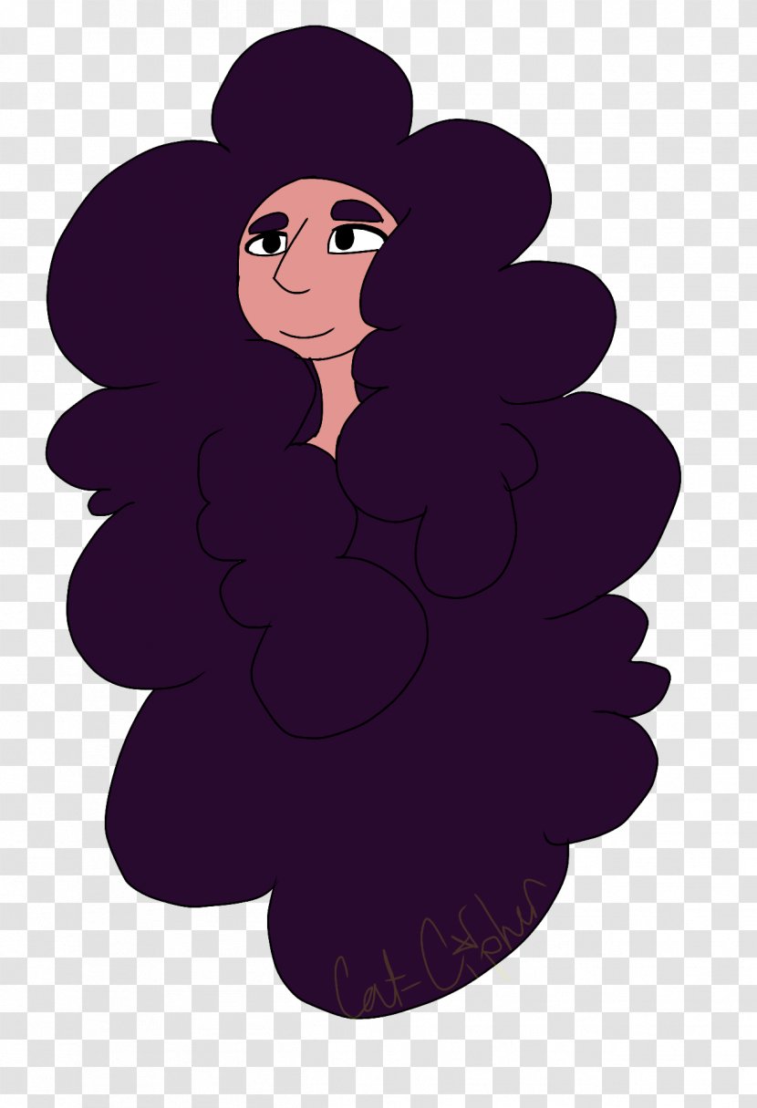 Cartoon Black Hair Silhouette Purple - CAT Transparent PNG