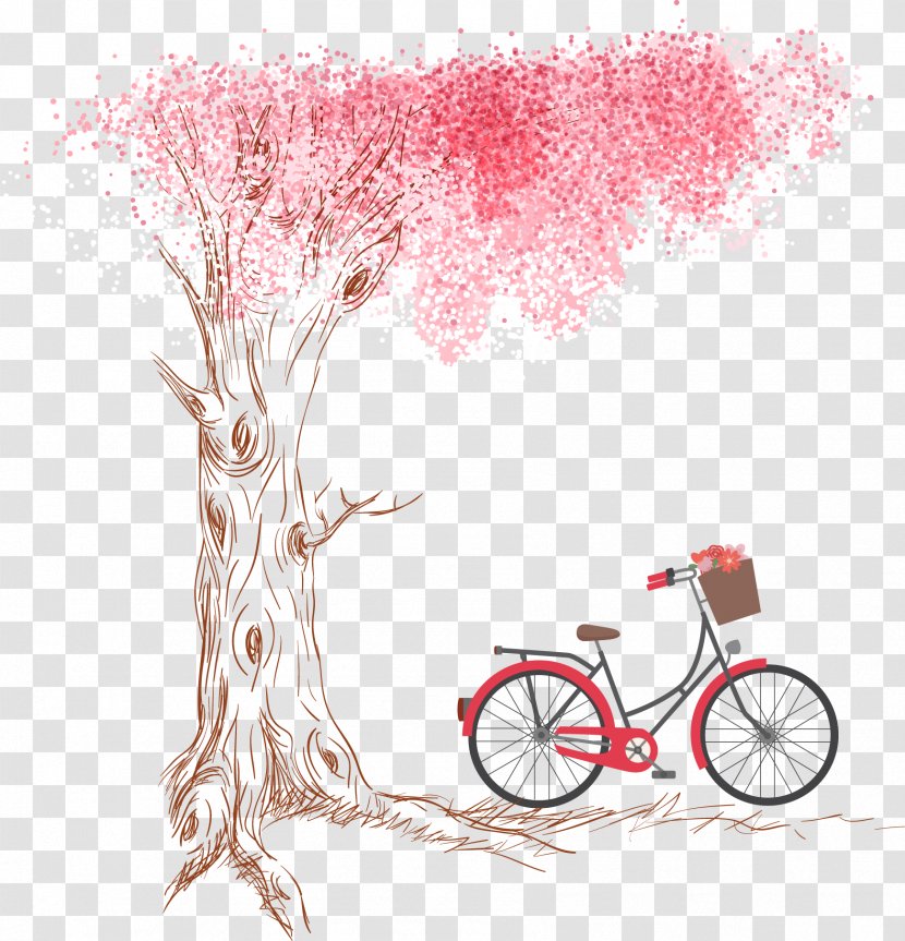 Euclidean Vector Illustration - Pink - Bike Transparent PNG