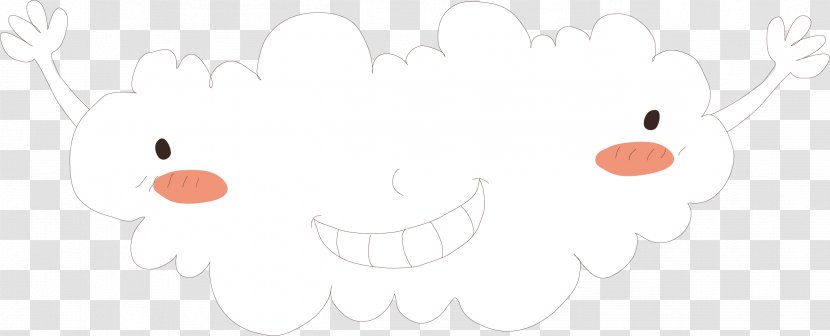 Text Mammal White Illustration - Watercolor - Cartoon Smiley Clouds Transparent PNG