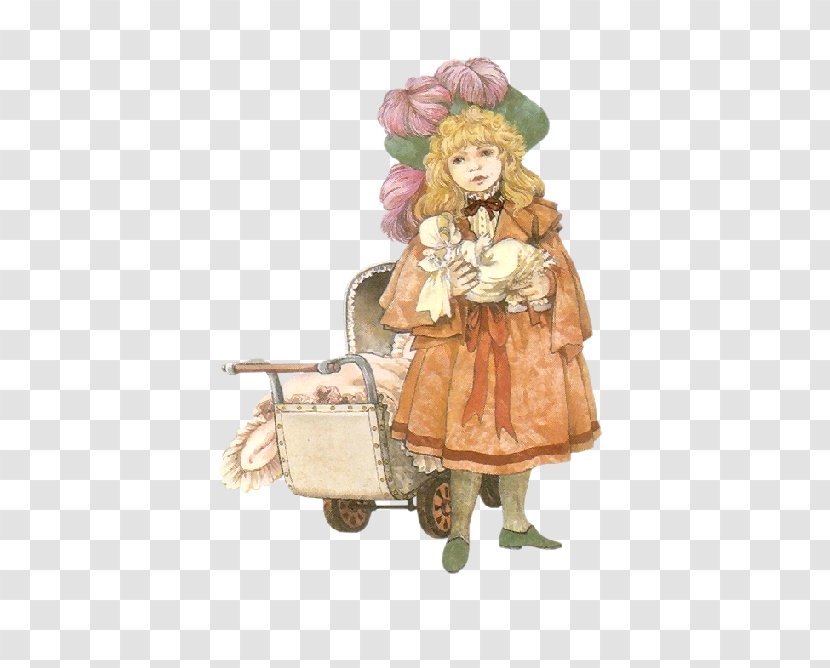 Illustration - Costume Design - Hand-painted Women Stroller Transparent PNG