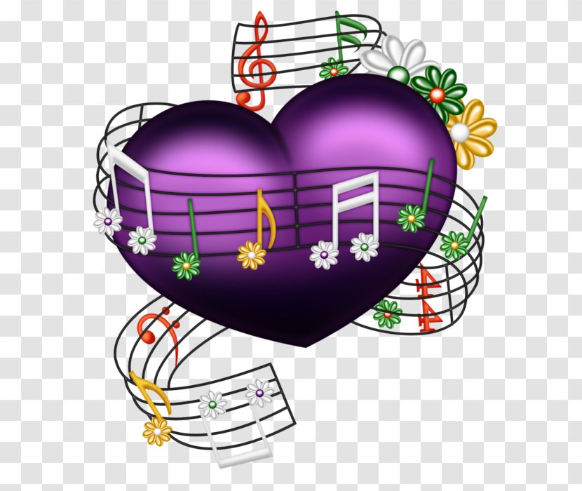 Musical Note Heart - Silhouette Transparent PNG