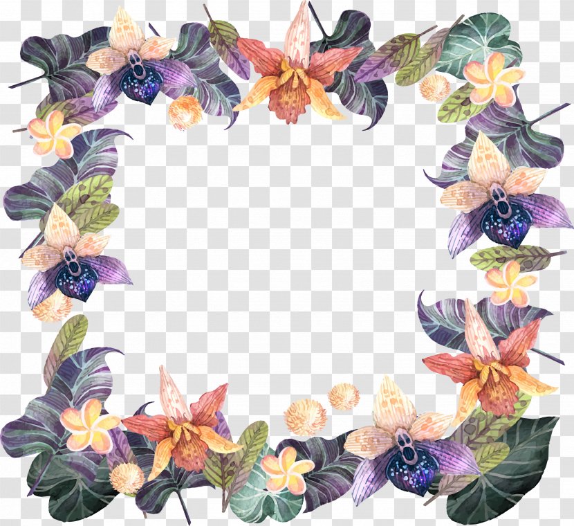 Tropics Flower Euclidean Vector Jungle - Purple - Tropical Flowers Border Transparent PNG