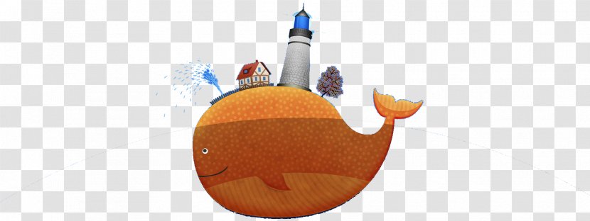 Whale Orange Icon Transparent PNG