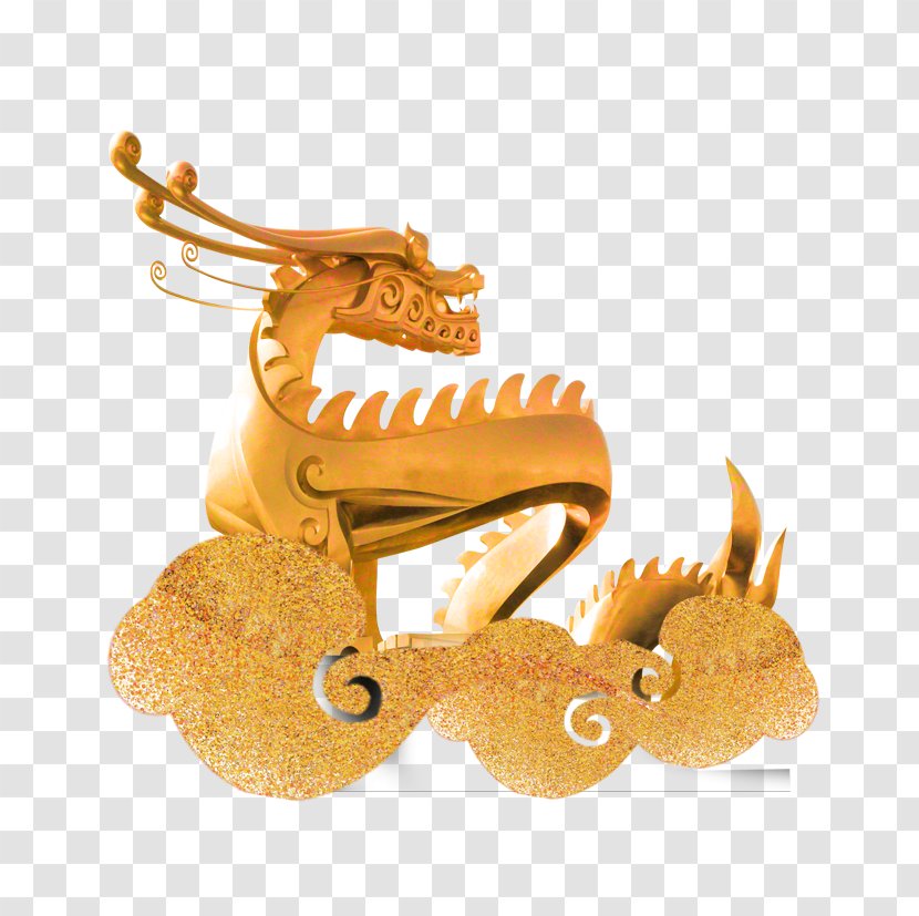 Download Chinese Dragon - Transparency And Translucency - Golden Material Transparent PNG