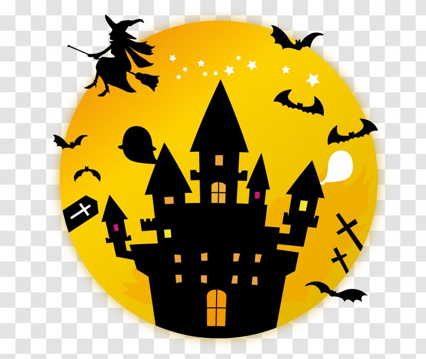 Halloween Clipart. - Full Moon - Silhouette Transparent PNG
