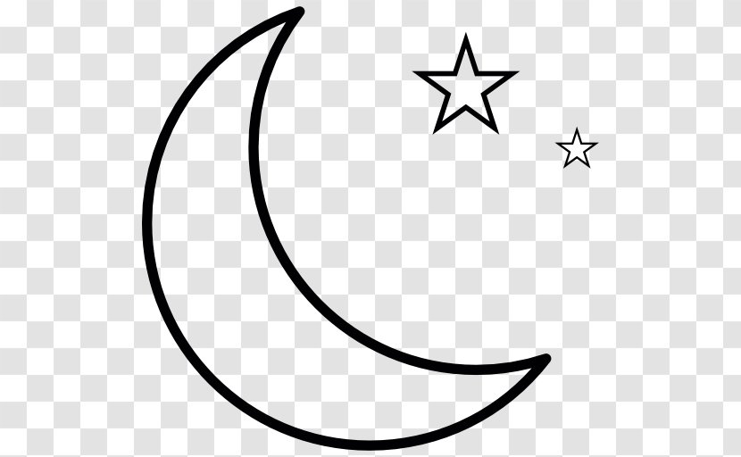 Moon And Stars - Monochrome - Color Transparent PNG