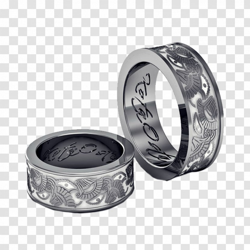 Wedding Ring Silver Platinum - Gold - Pattern Transparent PNG