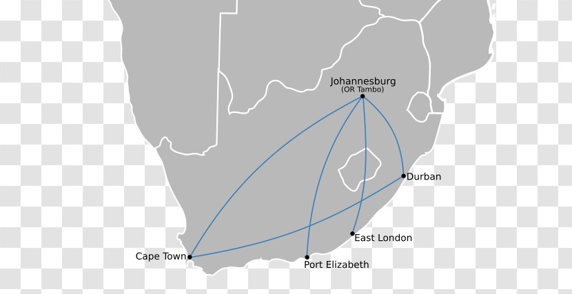 Cape Town International Airport O. R. Tambo South African Airways T And O Map - Tree - Network Transparent PNG