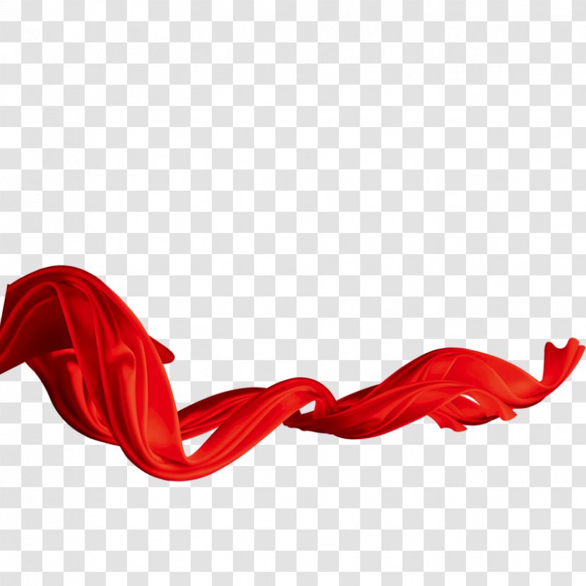 Silk Download - Red Ribbon Material Transparent PNG