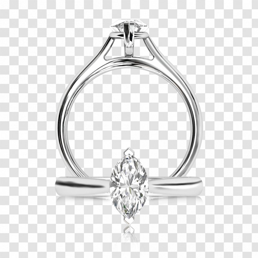 Ring Jewellery Diamond Solitaire Silver - Wedding Ceremony Supply - Marquise Settings Transparent PNG