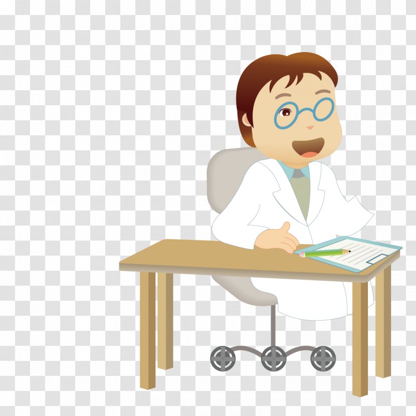 Old Age Physician Cartoon Patient Illustration - Flower - Doctor Transparent PNG