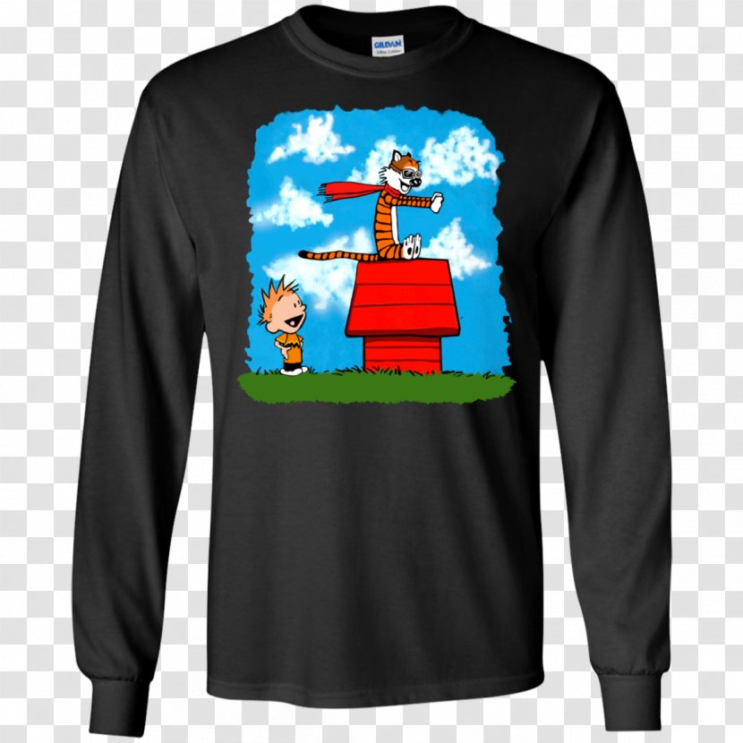 Long-sleeved T-shirt Hoodie - Top - Calvin And Hobbes Transparent PNG