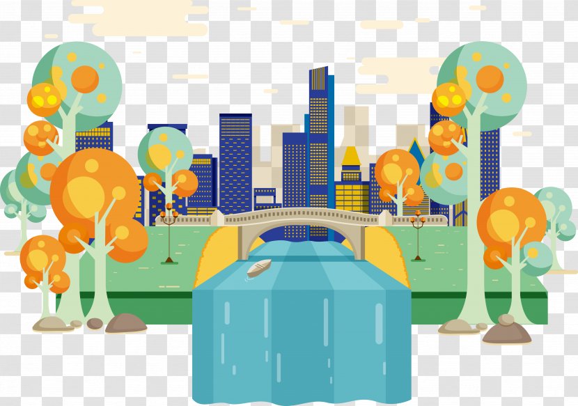 Central Park Urban - Yellow - Vector City Transparent PNG