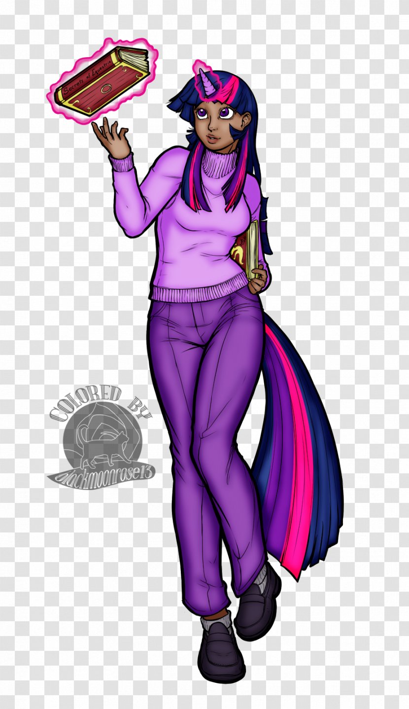 Twilight Sparkle Pony Cartoon - Fan Art - Black Paint Streak Transparent PNG