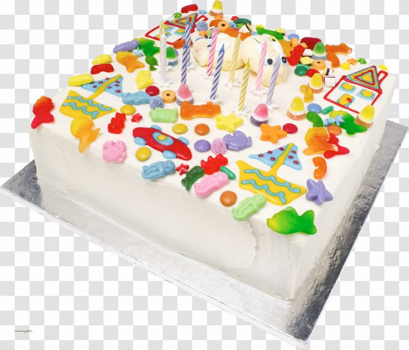 Birthday Cake Torte Fruitcake - Whipped Cream Transparent PNG