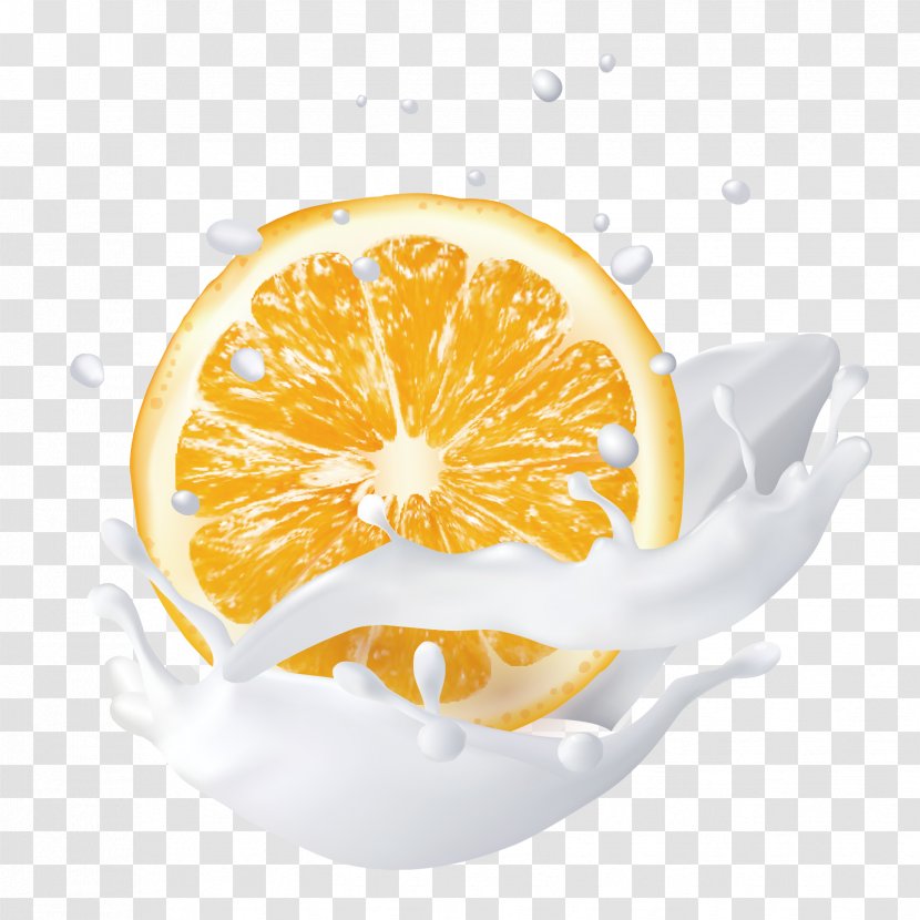 Juice Lemon Milk - Food - Hand-painted Splash Of Orange Transparent PNG