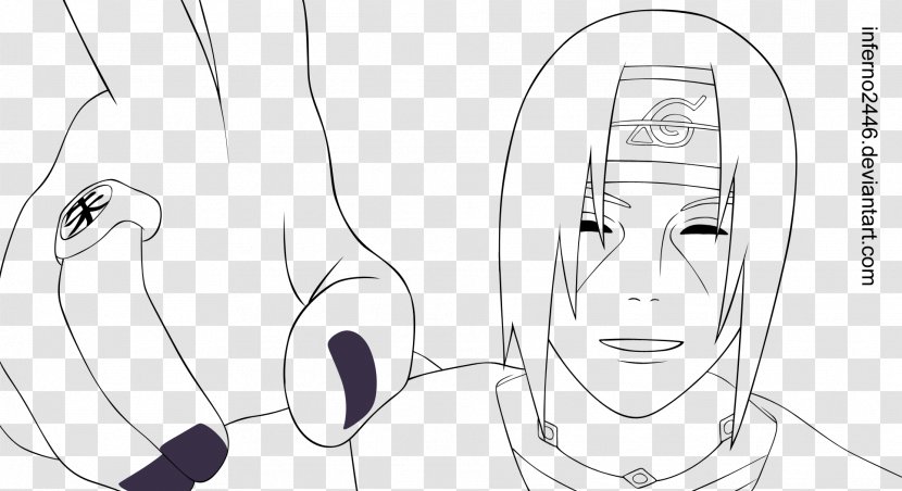 Itachi Uchiha Sasuke Line Art Naruto Sketch - Silhouette Transparent PNG